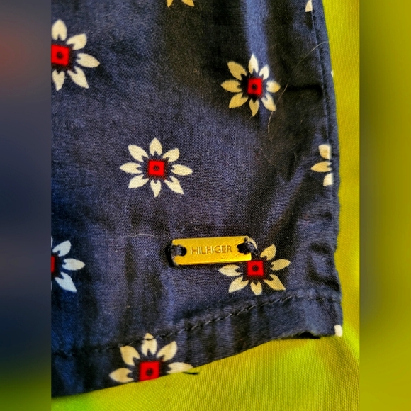 4 for $30 🌈 Tommy Hilfiger tie neck lace insert 3/4 sleeve flower top size XL - Picture 9 of 9